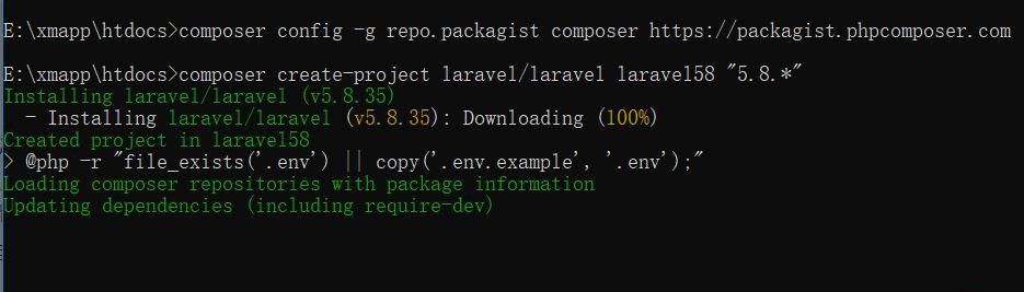 用composer安裝laravel框架時，卡在一個地方