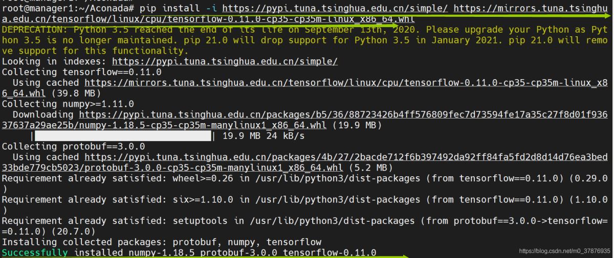 Python3安裝tensorflow及配置過程
