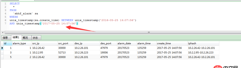mysql  時間類型 字段（精確到時分秒） 怎么比較？