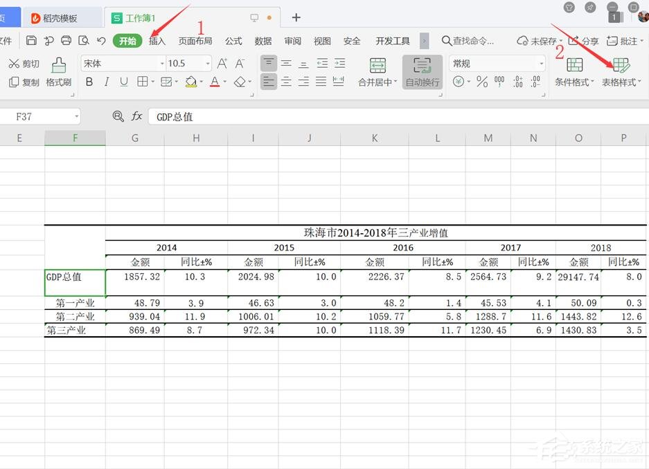 wps表格怎么設置僅套用表格樣式？