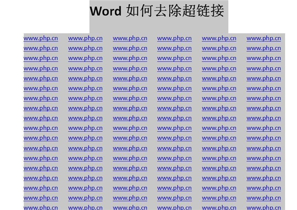 Word中如何快速去除超鏈接？