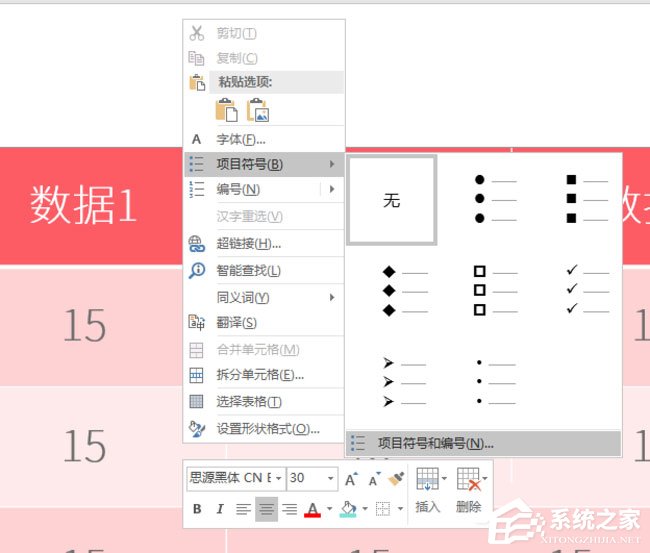 PPT表格怎么添加項目符號？PPT表格添加項目符號的方法