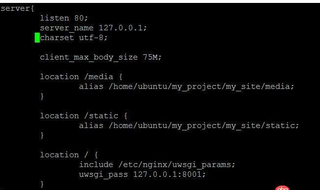 python - nginx+uwsgi啟動提示 nginx: [emerg] unknown directive "socket"?如何解決？