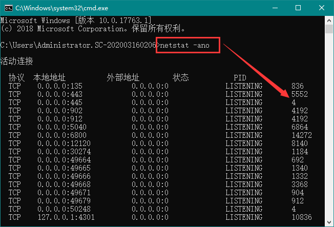 Win10 20H2系統如何使用cmd查看端口占用情況？