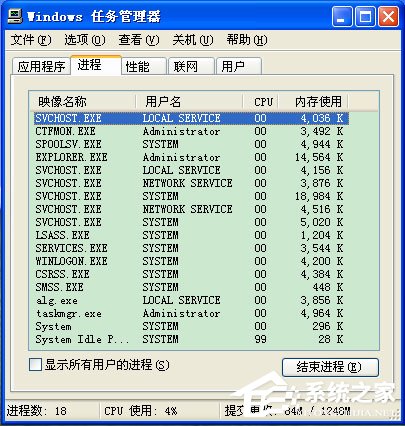 WinXP系統任務管理器顯示不全如何解決？