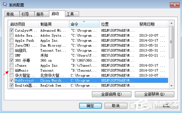 Win7怎么取消開機自動運行程序？