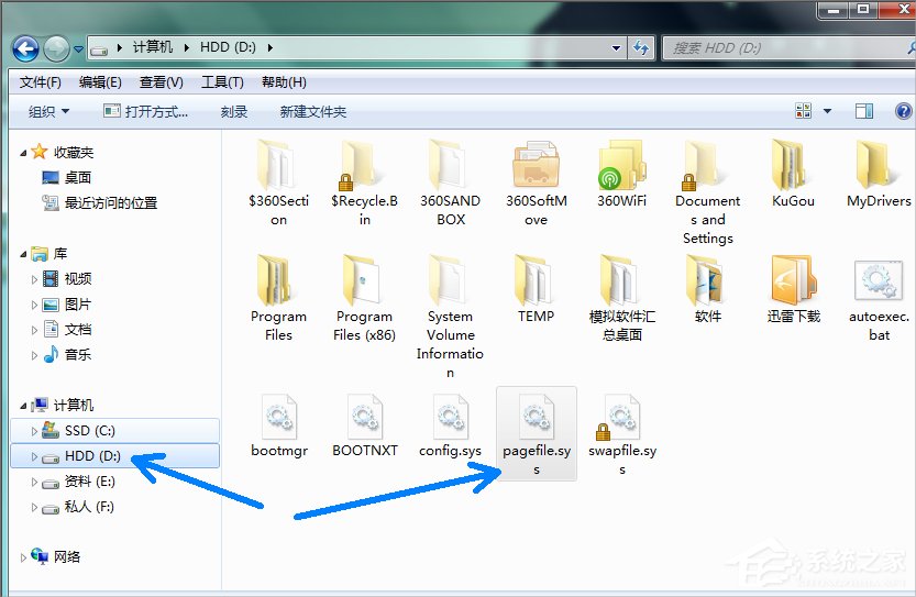 Win7系統pagefile文件怎么移到D盤？