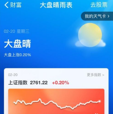 在支付寶里怎么找到大盤晴雨表？大盤晴雨表查找方法一覽