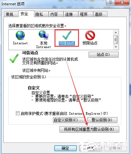 Win7網頁提示試圖打開受信任站點怎么辦？