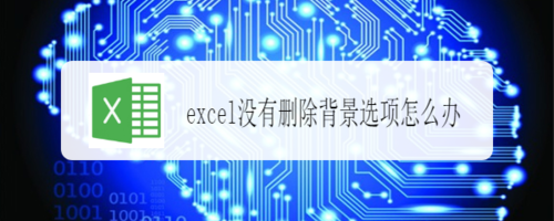 excel沒有刪除背景選項如何解決