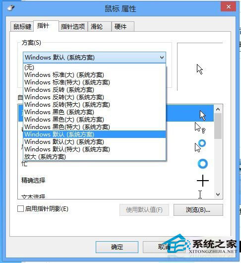 Win8鼠標指針怎么換？Win8改鼠標指針的方法