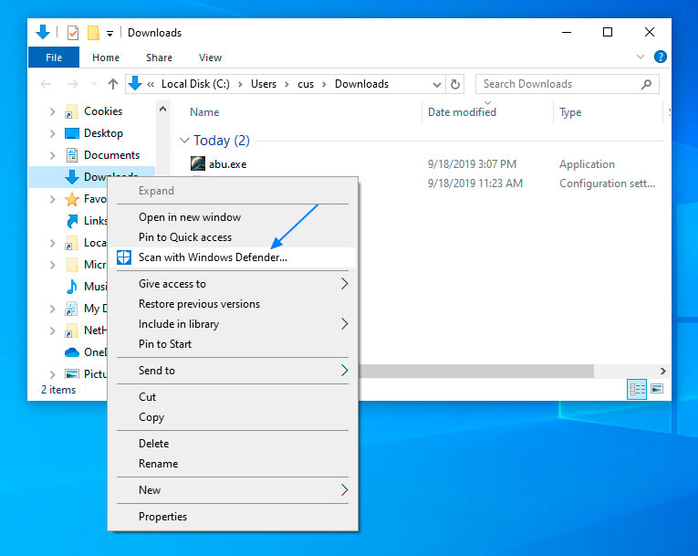 Win10怎么使用Windows Defender掃描文件夾中的惡意軟件？