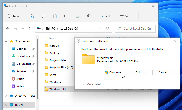 Win11可以刪除Windows.old文件嗎？刪除Windows.old文件的具體方法