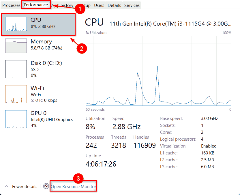 怎么檢查Win11中哪些進程占用更多CPU？