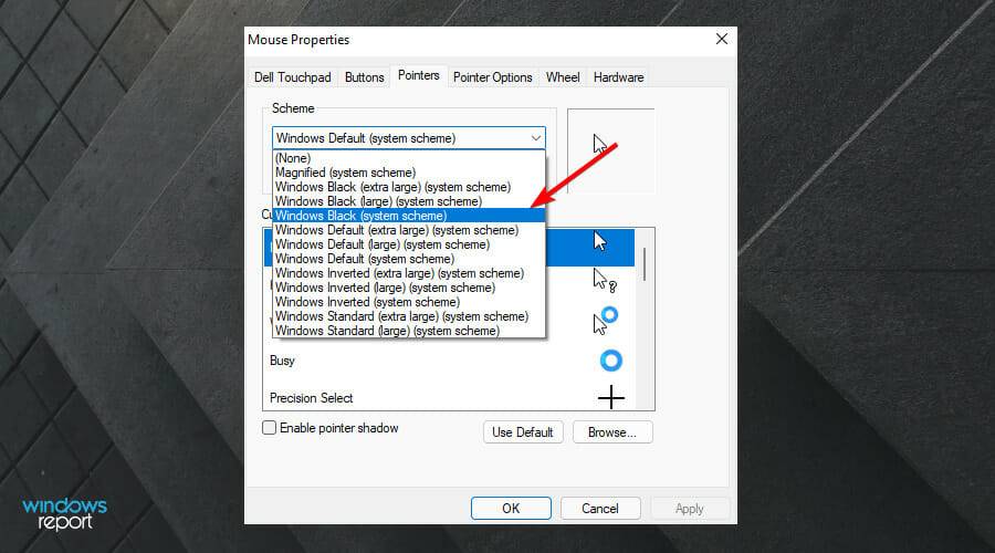 如何在Windows 11中將光標更改為暗模式？