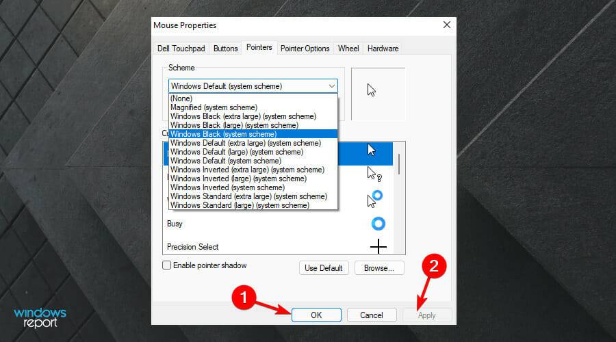 如何在Windows 11中將光標更改為暗模式？