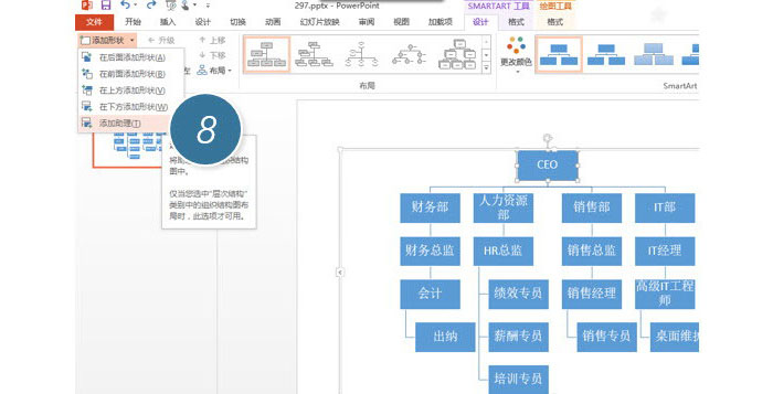 PPT中快速產生一個復雜組織架構圖具體操作步驟
