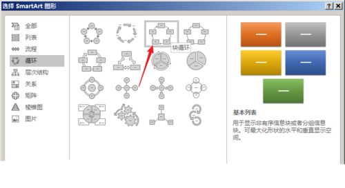 PPT中使用SmartArt制作循環關系圖具體操作步驟