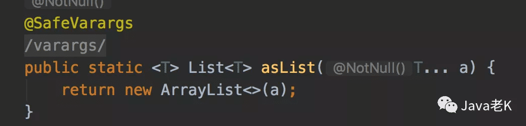 Java Arrays.AsList原理及用法實例