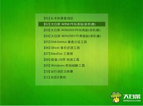 吾空s17 pro-8u筆記本使用大白菜u盤怎樣安裝win8系統？安裝win8系統步驟分享