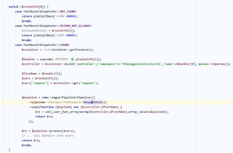 PHP Pipeline 實現中間件的示例代碼