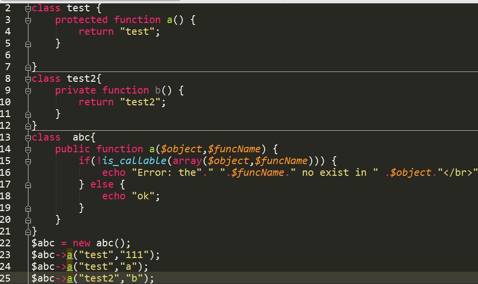 php判斷某個方法是否存在函數function_exists (),method_exists()與is_callable()區別與用法解析
