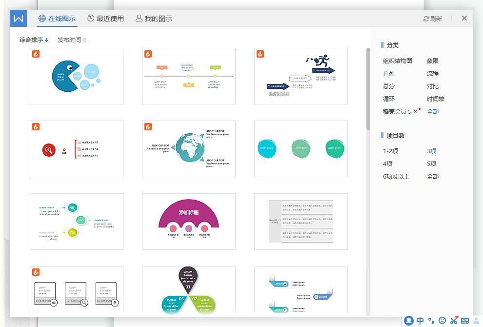 WPS中插入創意關系圖具體操作方法
