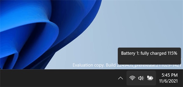 win11電池電量顯示超過100% 微軟終于修復了