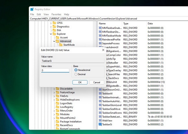 win11任務欄大小設置方法