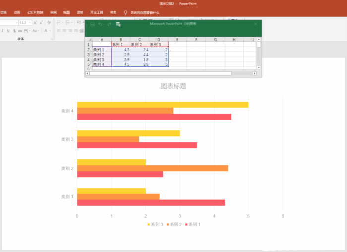 PPT制作出漂亮多組簇狀條形圖表具體操作方法