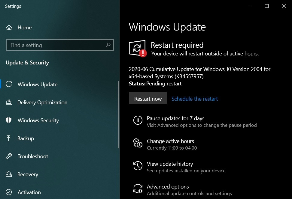 win10 2004更新補丁開始推送 代碼為KB4557957