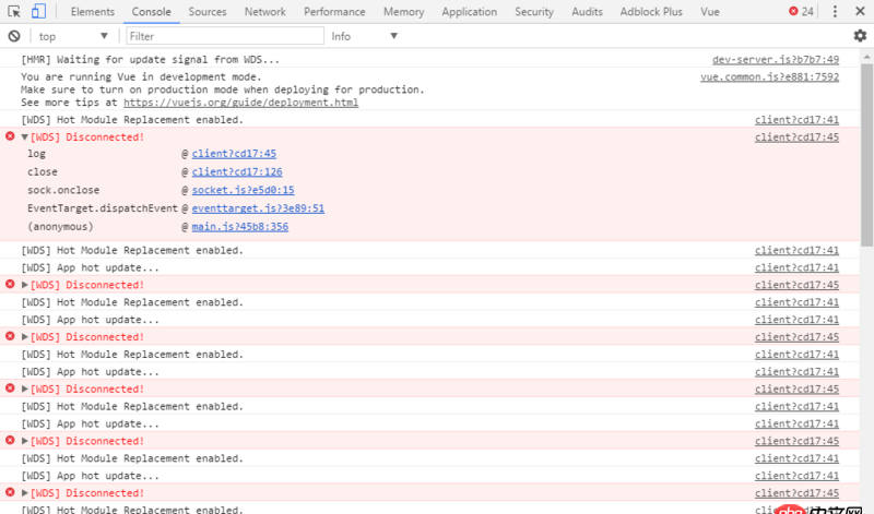javascript - [WDS] Disconnected! 一直重復出現。