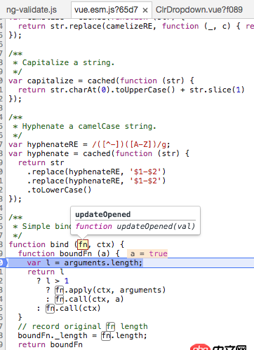 javascript - 如何在瀏覽器如chrome中審查元素時查看某個元素綁定的Vue方法？