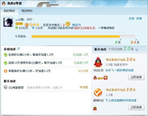 為什么qq加速了9.4天？