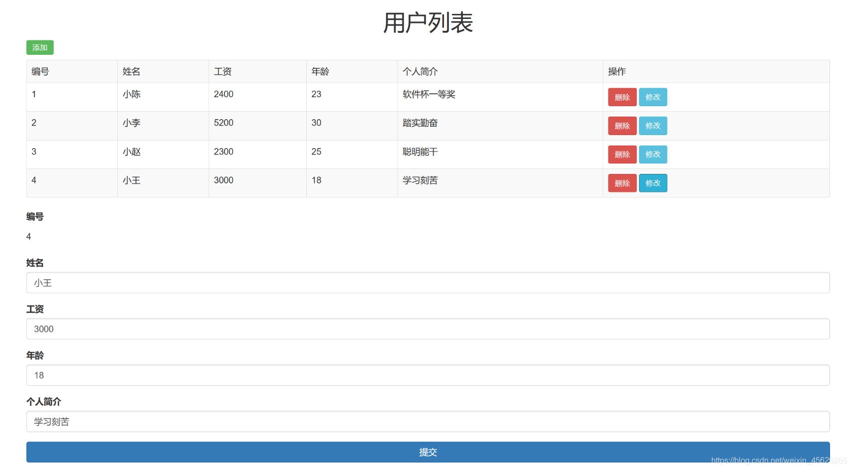 Vue結合Springboot實現用戶列表單頁面(前后端分離)