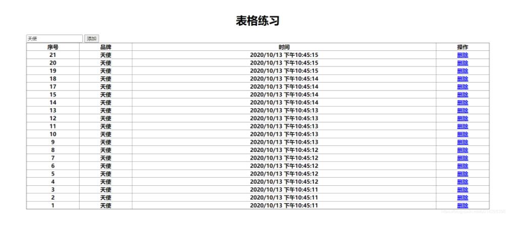 vue-table實現添加和刪除