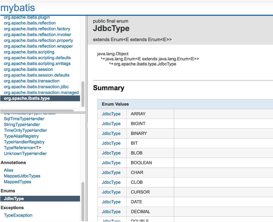 MyBatis JdbcType 與Oracle、MySql數據類型對應關系說明