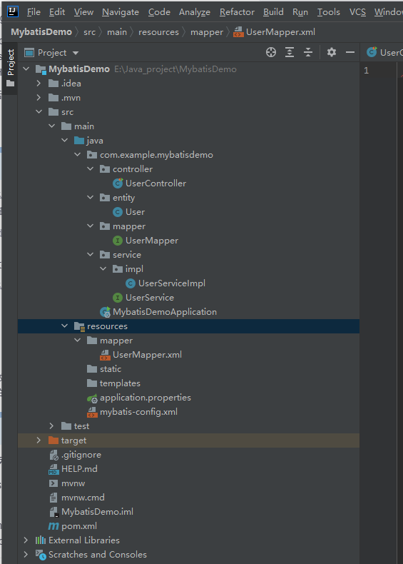 SpringBoot MyBatis簡單快速入門例子
