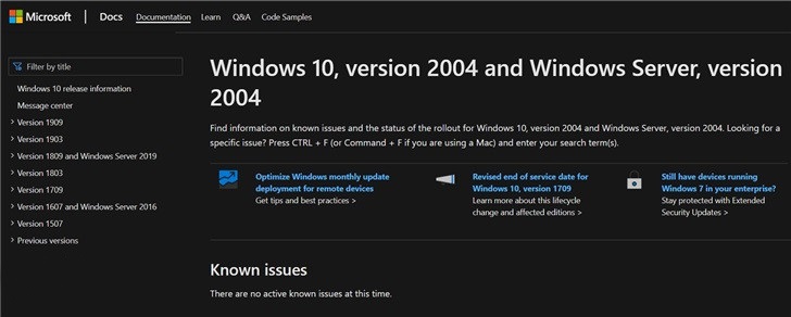 win10 2004將支持文檔頁面 云重置等功能