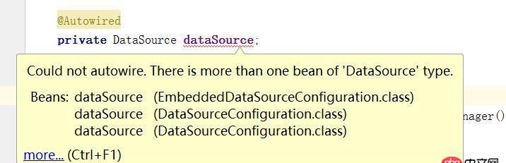 java - 就配置了一個數據源，為什么提示 there is more than one bean of "DataSource" type