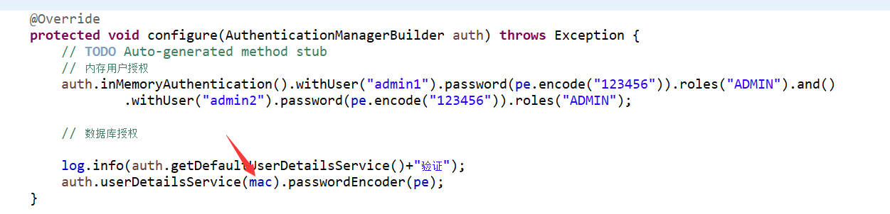 Spring security認證兩類用戶代碼實例