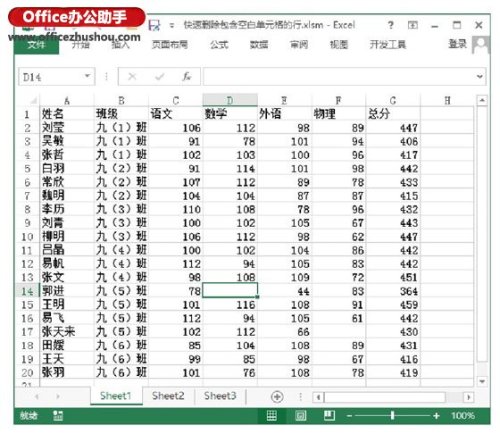如何刪除Excel工作表中包含空白單元格的行