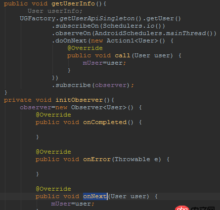 android - RxJava 在onNext(User user) 可以把user賦值給外部成員變量mUser嗎？