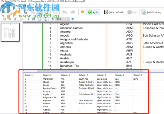 Boxoft pdf to Excel將PDF內容轉換為表格數據的方法