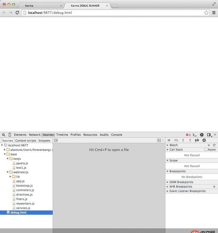 angular.js - angular 指令中包含webworker  在單元測試中一直報找不到worker 文件錯誤 如何解決？