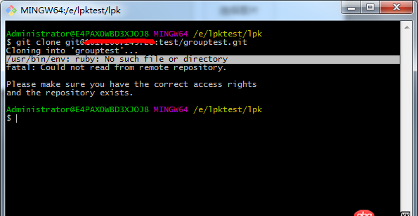 ruby - gitlab托管，git clone 失??？