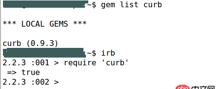 ruby - curb已安裝，但一直無法加載。