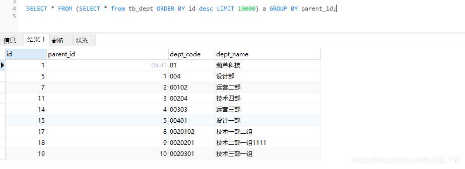 基于mysql實現group by取各分組最新一條數據