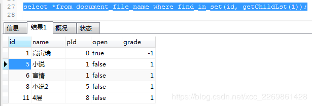 mysql 使用存儲過程實現樹節點的獲取方法