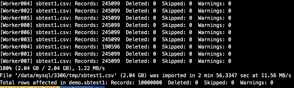 MySQL Shell import_table數據導入的實現